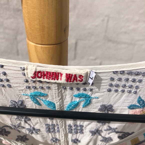 Johnny was Long sleeve sheer embroidered Johnny Was boho western tunic - Picture 9 of 13